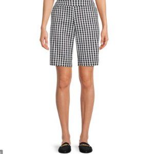 Izod Golf Women's Gingham Bermuda Shorts 10" NEW